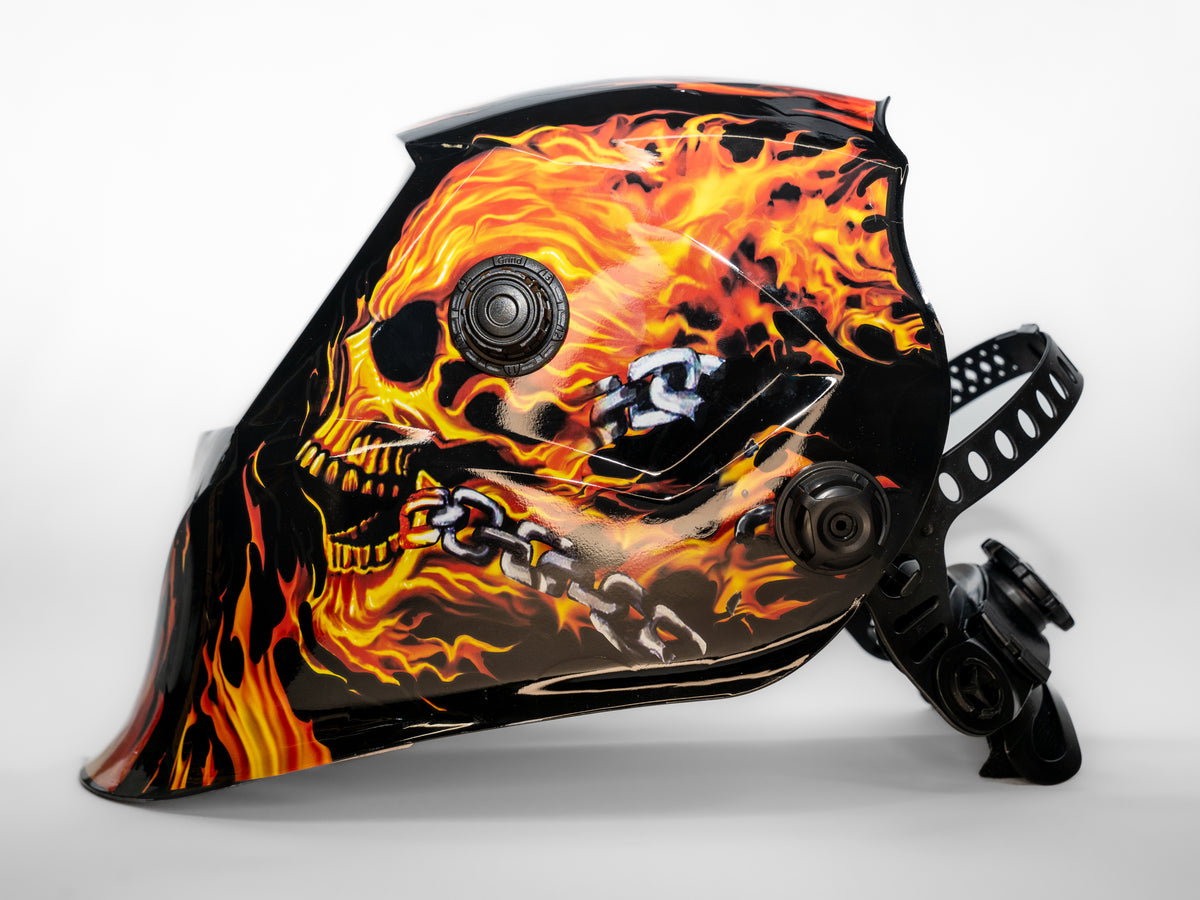 Flame Skull Welding Hood